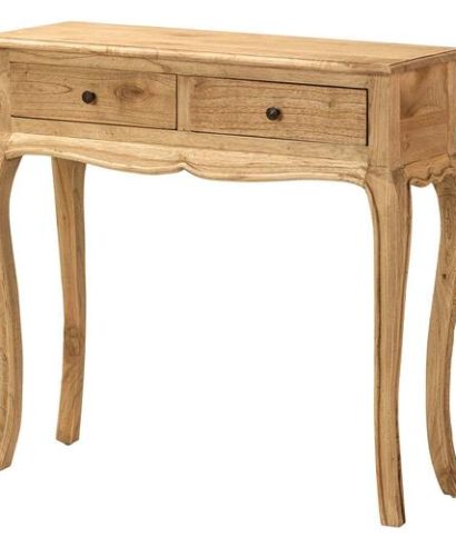 CONSOLA 2 CAJONES MADERA MINDI MARRON 85x30x80 CM