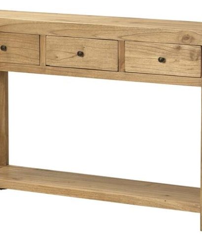 CONSOLA 3 CAJONES MADERA MINDI MARRON 120x30x80 CM