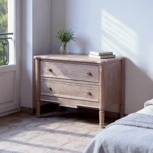 CÓMODA / MUEBLE AUXILIAR MARRÓN CLARO MADERA 80 X 45 X 60 CM